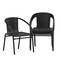 Emma and Oliver 4 Pack Rattan Indoor-Outdoor Restaurant Stack Chair with Curved Back